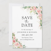 Rosa Rose Gold Save the Date Karte (Vorderseite)