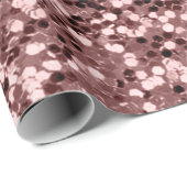 Rosa Rose Gold Sequin Glitzer Shiny Effect Bean Geschenkpapier (Rolleneckpunkt)