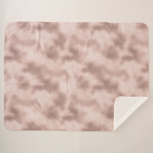 Rosa Rose Gold Sherpadecke (Vorderseite (Horizontal))