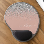 Rosa Rose Gold Silber Glitzer Monogram Gel Mousepad<br><div class="desc">Rose Gold - Schwarz Rosa und Silber Sparkle Glitzer Monogram Name and Initial Mousepad (Mouse Pad). Das macht den perfekten 16 Geburtstag,  Hochzeit,  Brautparty,  Jubiläum,  Babydusche oder Junggeselinnen-Abschied Geschenk für jemanden,  der Lieben glamourösen Luxus und schicke Stile.</div>