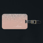 Rosa Rose Gold Silber Glitzer Monogram Gepäckanhänger<br><div class="desc">Rose Gold - Schwarz Rosa und Silber Sparkle Glitzer Monogram Name Gepäcktafel Tag. Das macht den perfekten 16 Geburtstag,  Hochzeit,  Brautparty,  Babydusche oder Junggeselinnen-Abschied Geschenk für jemanden,  der sein Zimmer stilvoll dekoriert.</div>