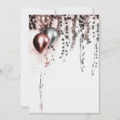 Rosa Rose Gold Silberballons Rustikale Ivy Sweet 1 Einladung (Rückseite)