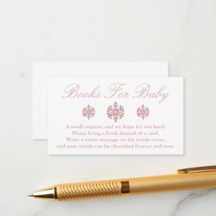 Rosa Rose Gold Snowflake Bücher für Baby Begleitkarte