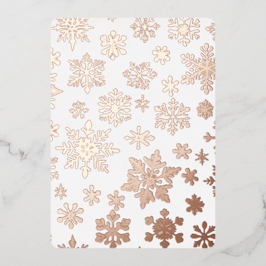 Rosa Rose Gold Snowflake Foto Fossilienmuseum Folieneinladung (Vorderseite)