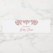 Rosa Rose Gold Snowflake Winter Baby Dusche Wasserflaschenetikett (Einzelnes Label)