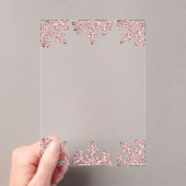 Rosa Rose Gold Snowflake Winter Sweet 16 Acryleinladungen (Insitu (Handheld))
