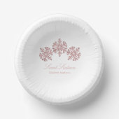 Rosa Rose Gold Snowflake Winter Sweet 16 Pappteller (Vorderseite)