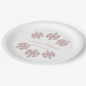 Rosa Rose Gold Snowflake Winter Sweet 16 Pappteller (Schrägansicht)