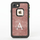 Rosa Rose Gold Sparkle Modern Monogram Name (Rückseite)