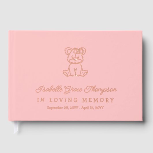 Rosa Rose Gold Teddy Bärenmädchen in lieblicher Er Gästebuch (Vorderseite)