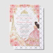 Rosa Rose Gold Tiara Paris Quinceñera Pergament Einladungen (Versetzt (Einladung))