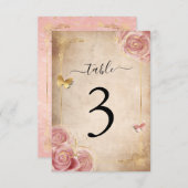 Rosa Rose Gold Tischnummer Cards (Vorne/Hinten)