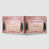 Rosa Rose Gold Topiary Garden Quinceañera Gästebuch (Voll)