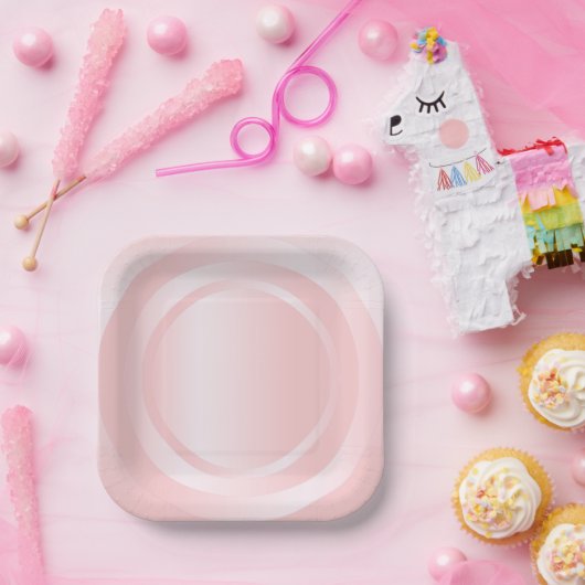 Rosa Rose Gold Trendy Moderne Elegante Vorlage Pappteller (Party)