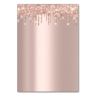 Rosa Rose Gold Tropfen Spark Blush Tischnummer