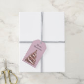 Rosa Rose Gold Weihnachtsbaum Geschenkanhänger (Mit Garn)