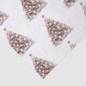 Rosa Rose Gold Weiße Weihnachtsbäume Seidenpapier (Detail)