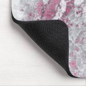 Rosa Rose Gold Weißer Graue Marmorplatte Mousepad (Ecke)