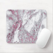 Rosa Rose Gold Weißer Graue Marmorplatte Mousepad (Mit Mouse)