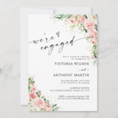 Rosa Rose Gold Wir sind eine verlobte Einladung (Vorderseite)