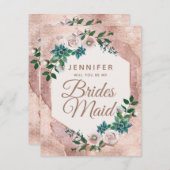 Rosa Rose Gold wird meine Bridesmaid sein Einladung (Vorne/Hinten)