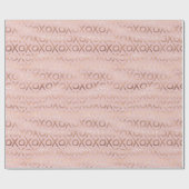 Rosa Rose Gold XOXO Geschenkpapier (Flach)