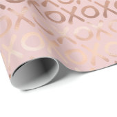 Rosa Rose Gold XOXO Geschenkpapier (Rolleneckpunkt)