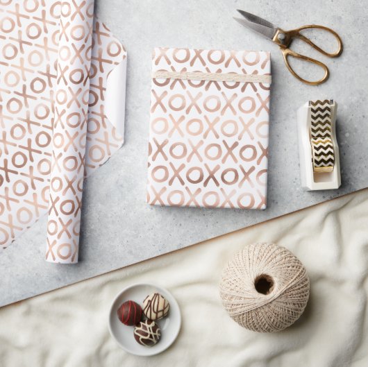 Rosa Rose Gold XOXO Geschenkpapier (Kunsthandwerk)