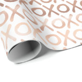 Rosa Rose Gold XOXO Geschenkpapier (Rolleneckpunkt)