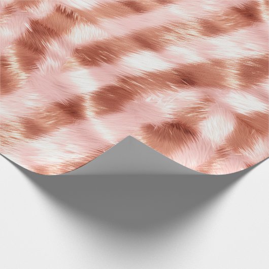 Rosa Rose Gold Zebra Print Geschenkpapier (Ecke)