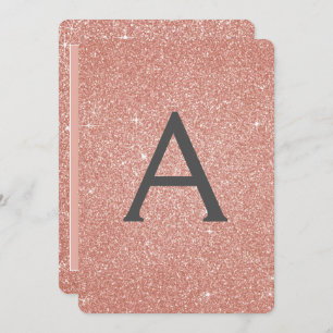 Rosa Rose Goldbarsch Glitzer Geburtstagsparty Einladung