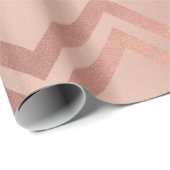 Rosa Rose Goldene Rose Zig Zickzack Streifen Geschenkpapier (Rolleneckpunkt)