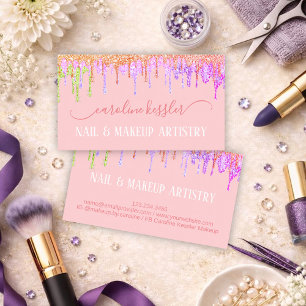 Rosa Rose Goldkalkbraun Glitzer Sparkone Visitenkarte