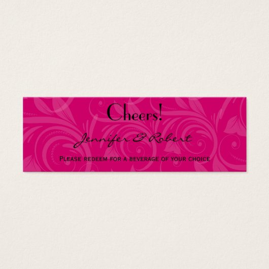 Rosa-Rose-Grafik für Hochzeitsticket (Vorderseite)
