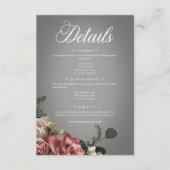 Rosa Rose Grau Hochzeit Begleitkarte (Vorderseite)