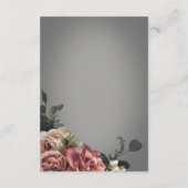 Rosa Rose Grau Hochzeit Begleitkarte (Rückseite)