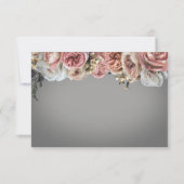 Rosa Rose Grau Hochzeit Save The Date (Rückseite)