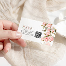 Rosa Rose & Greenery Blätter Hochzeiten QR Code UA