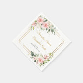 Rosa Rose Grüne Hochzeit in Rosa Serviette (Ecke)