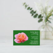 Rosa Rose - Grünes Gras Visitenkarte (Stehend Vorderseite)