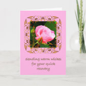 Rosa Rose Gute Karte bekommen (Vorderseite)