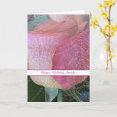 Rosa Rose Happy Geburtstag Faltes Grüße Karte (Gelbe Blume)