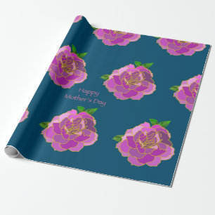 Rosa Rose Happy Mother Day Geschenkpapier