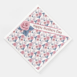 Rosa Rose Happy Mütter Day Serviette