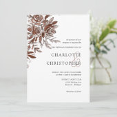 Rosa Rose Hochzeit Einladung (Stehend Vorderseite)