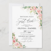 Rosa-Rose-Hochzeit - Einladung (Vorderseite)