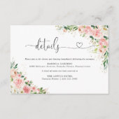 Rosa-Rose-Hochzeitkarte Begleitkarte (Vorderseite)