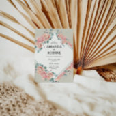 Rosa-Rose-Hochzeitsempfang Einladung