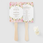 Rosa Rose-Hochzeitsfan Fächer (Vorne und Hinten)