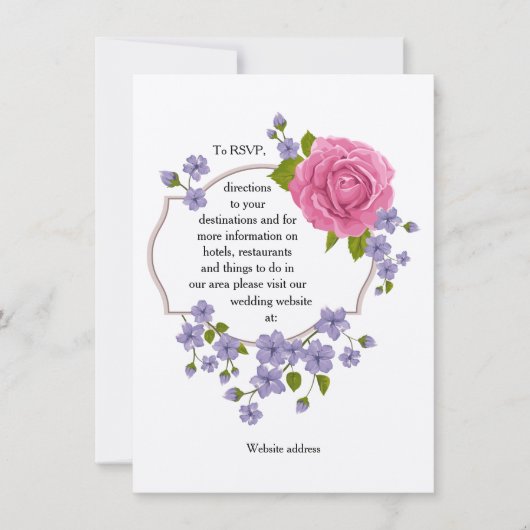 Rosa-Rose-Hochzeitskarte Einladung (Vorderseite)